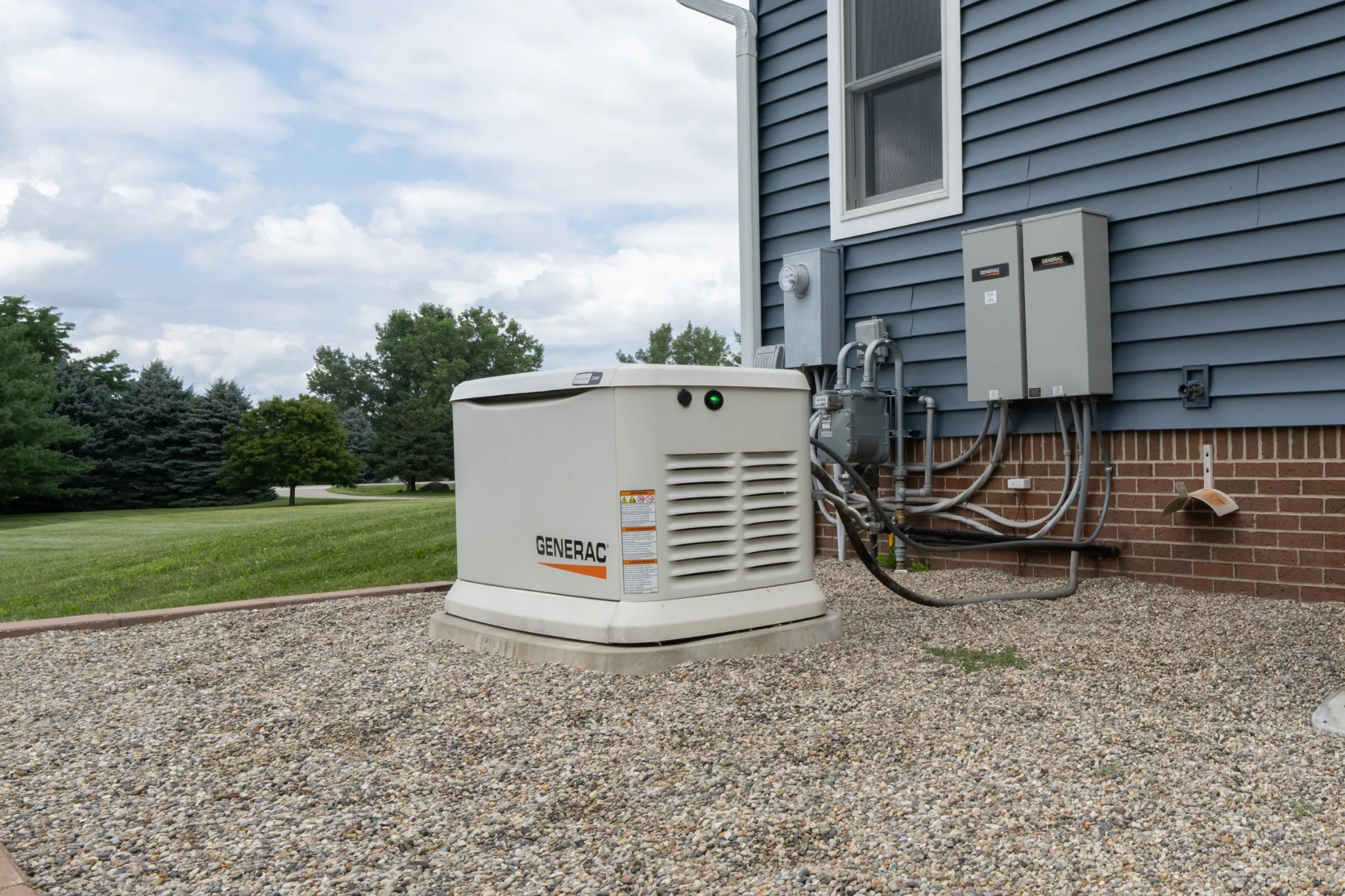 whole-home-generac-standby-generator Whole-home Generac standby generator installed beside a Denver-area house